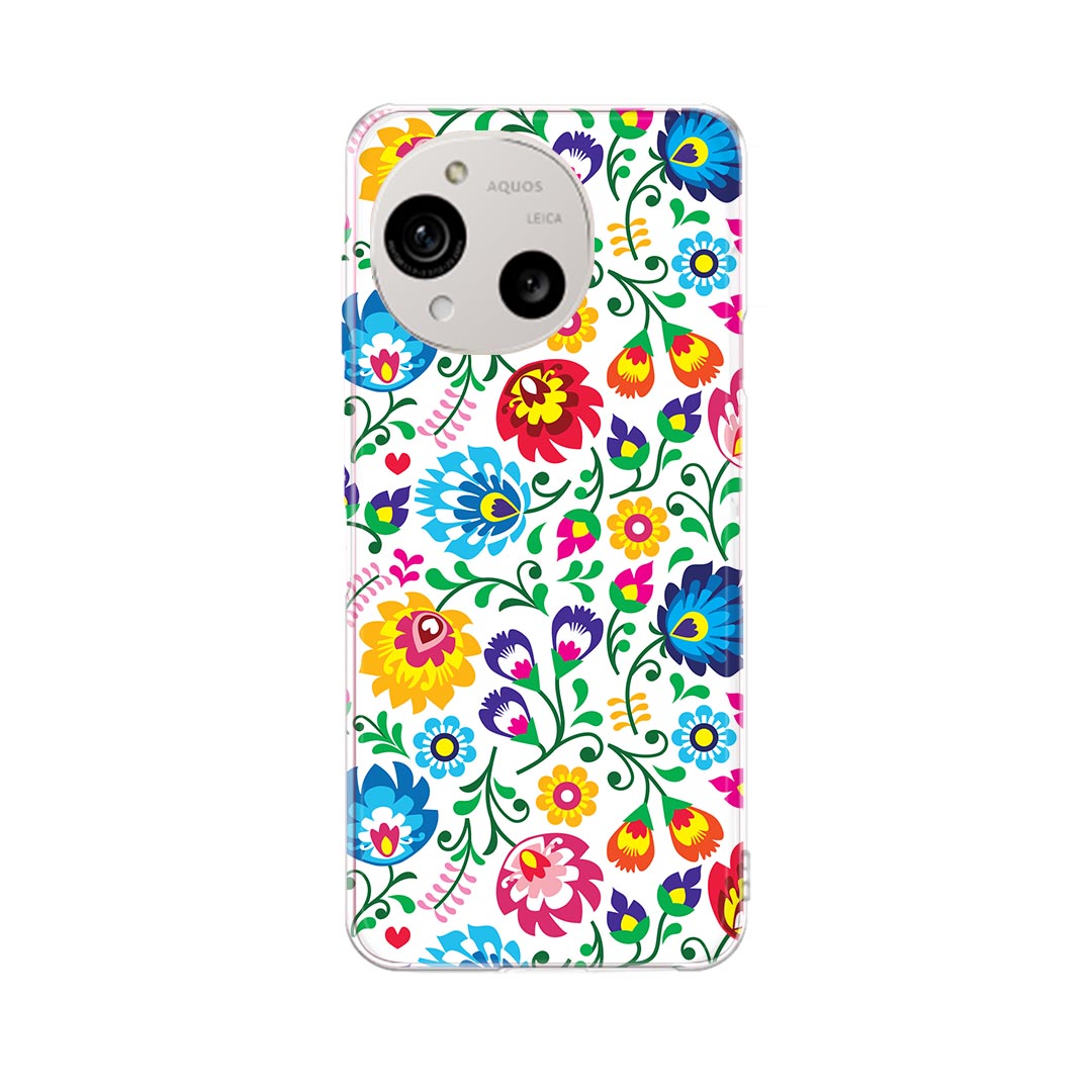 AQUOS R10 用 スマホケース SH-51F / A501SH / SH-M31 共通対応 sh51f ケース カバー ハードケース 010857 花　　カラフル(2.0)