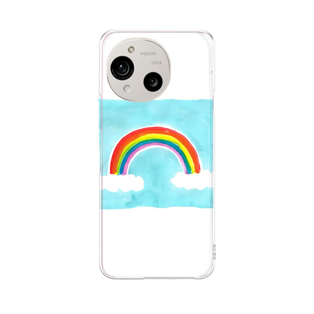 AQUOS R10 用 スマホケース SH-51F / A501SH / SH-M31 共通対応 sh51f ケース カバー ハードケース 014031 虹　レインボー　空