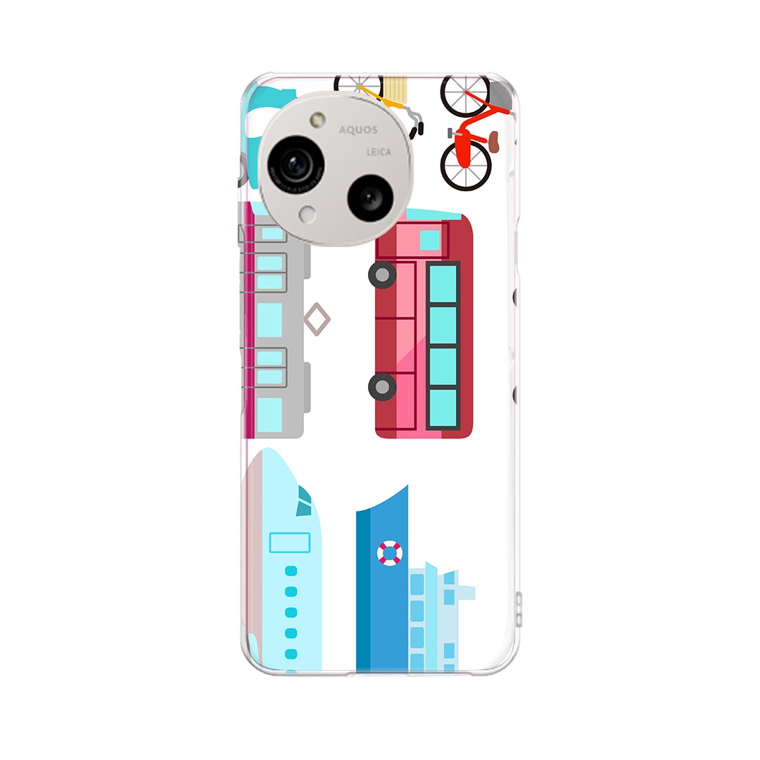 AQUOS R10 用 スマホケース SH-51F / A501SH / SH-M31 共通対応 sh51f ケース カバー ハードケース 014913 乗り物　車　新幹線