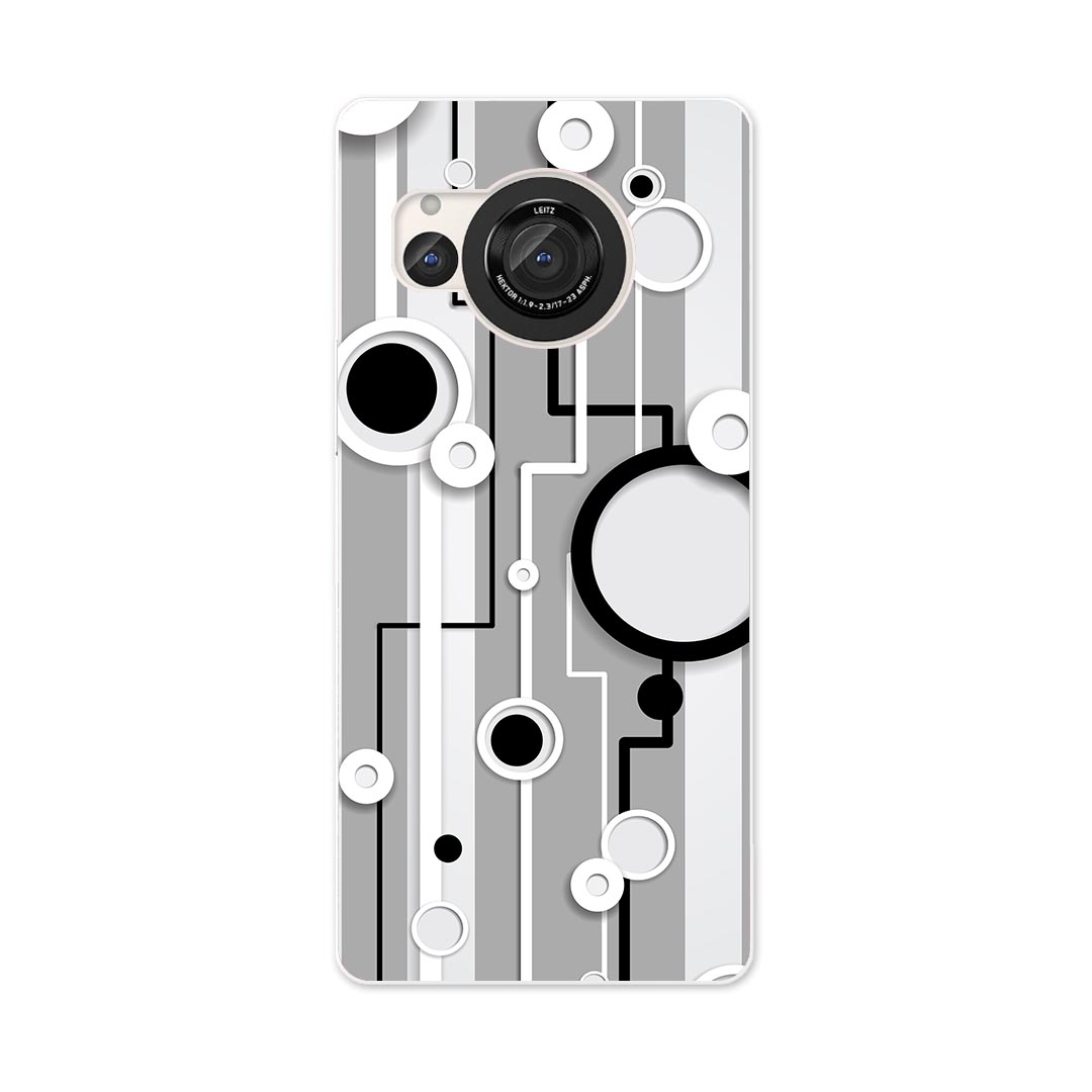 乐天商城 - AQUOS R8 用ハード ケース SH-52D 対応 ケース カバー sh52d ハードケース 001009 模様　モノクロ