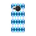 AQUOS R8 用ハード ケース SH-52D 対応 ケース カバー sh52d ハードケース 008112 チェック 青 ブルー アーガイル