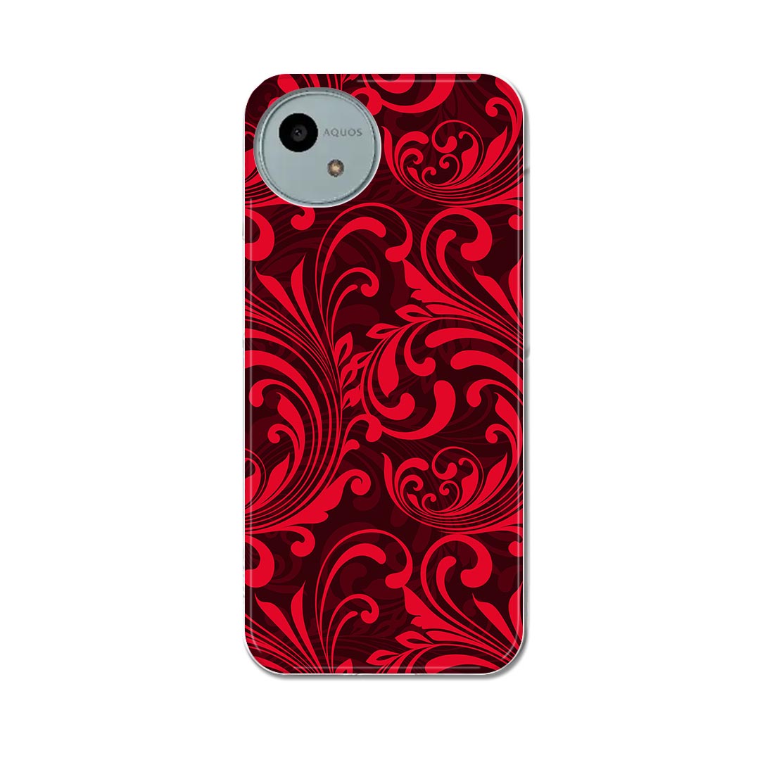 Rakuten - AQUOS wish4 用 ハードケース SH-52E / A402SH 共通対応 ハード ケース sh52e 対応 ケース カバー 008240 赤　レッド　ブラック　黒　植物　模様