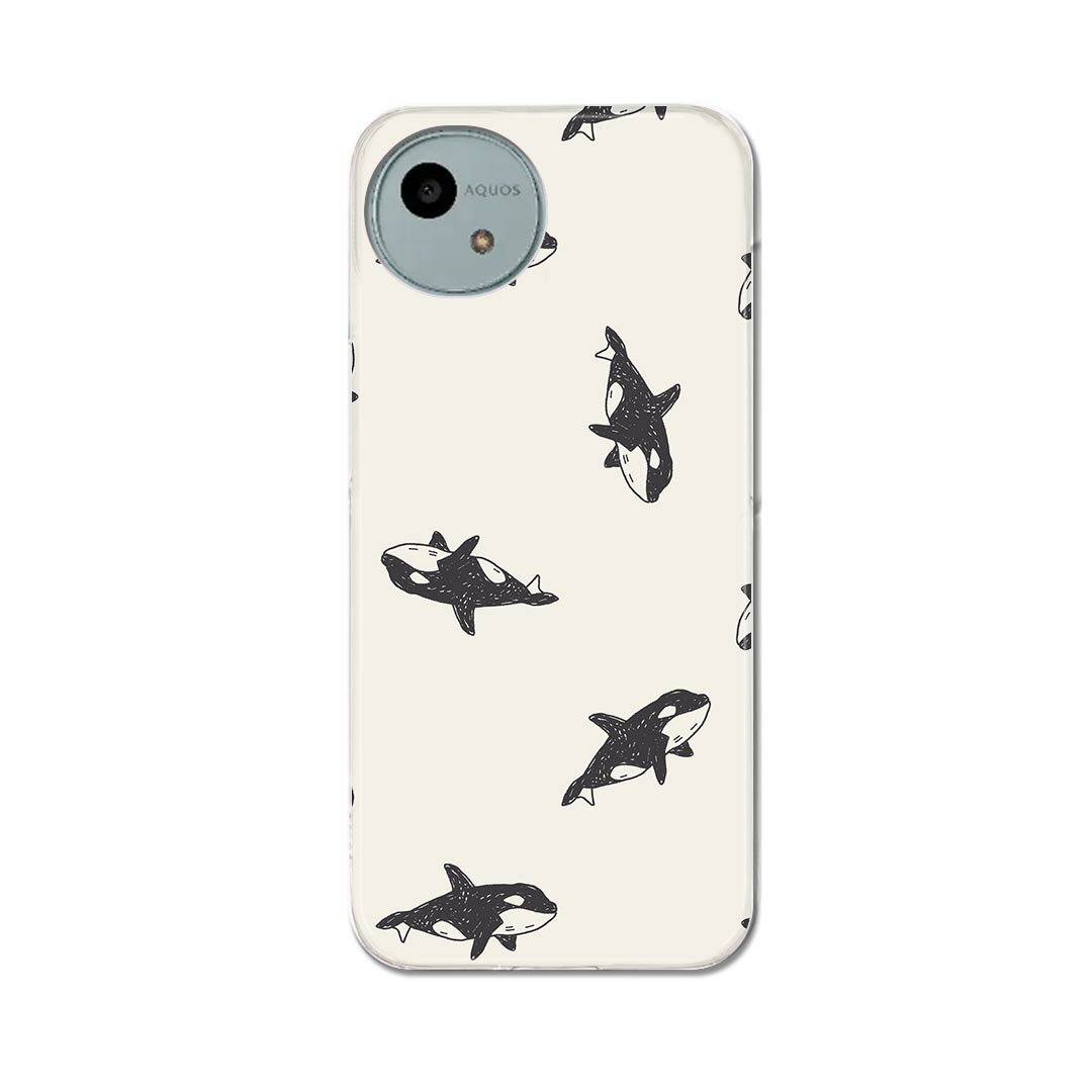AQUOS wish4 用 ハードケース SH-52E / A402SH 共通対応 ハード ケース sh52e 対応 ケース カバー 010349 海 動物 くじら