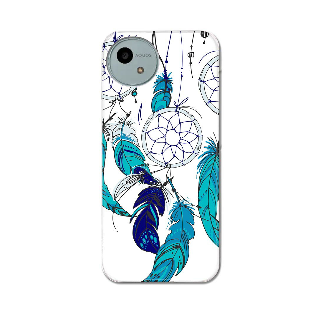 AQUOS wish4 用 ハードケース SH-52E / A402SH 共通対応 ハード ケース sh52e 対応 ケース カバー 011775 ドリームキャッチャー　青