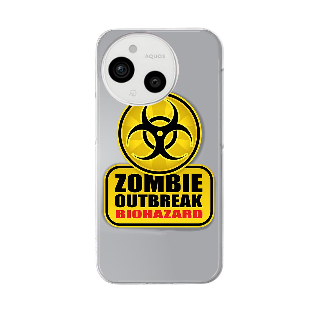 AQUOS sense9 用 スマホケース SH-53E / SHG14 / SH-M29 共通対応 sh53e ケース カバー ハードケース 001180 標識 ゾンビ バイオハザード