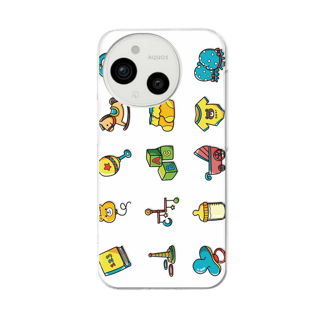 AQUOS sense9 用 スマホケース SH-53E / SHG14 / SH-M29 共通対応 sh53e ケース カバー ハードケース 013486 赤ちゃん　おもちゃ　積み木のサムネイル