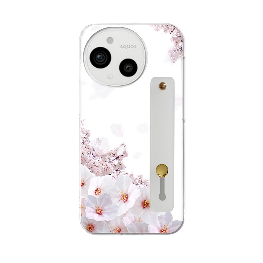 Rakuten - AQUOS Sense9 / sense10 ケース SH-53E SHG14 SH-M29 / SH-53F SH-M33 対応ケース 各種共通対応 ハードケース スマホ ベルト付 スマホバンド 落下防止 シリコン スタンド機能付 片手持ち カバー 携帯リング フィンガーリング 角度調整 002860 桜花写真