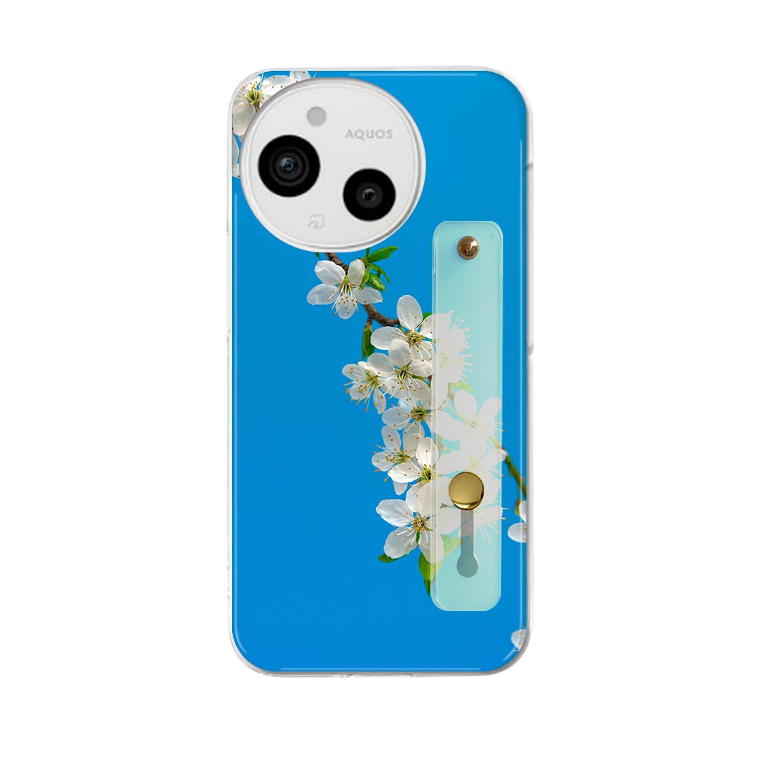 AQUOS Sense9 / sense10 ケース SH-53E SHG14 SH-M29 / SH-53F SH-M33 対応ケース 各種共通対応 ハードケース スマホ ベルト付 スマホバンド 落下防止 シリコン スタンド機能付 片手持ち カバー 携帯リング フィンガーリング 角度調整 023105 花写真