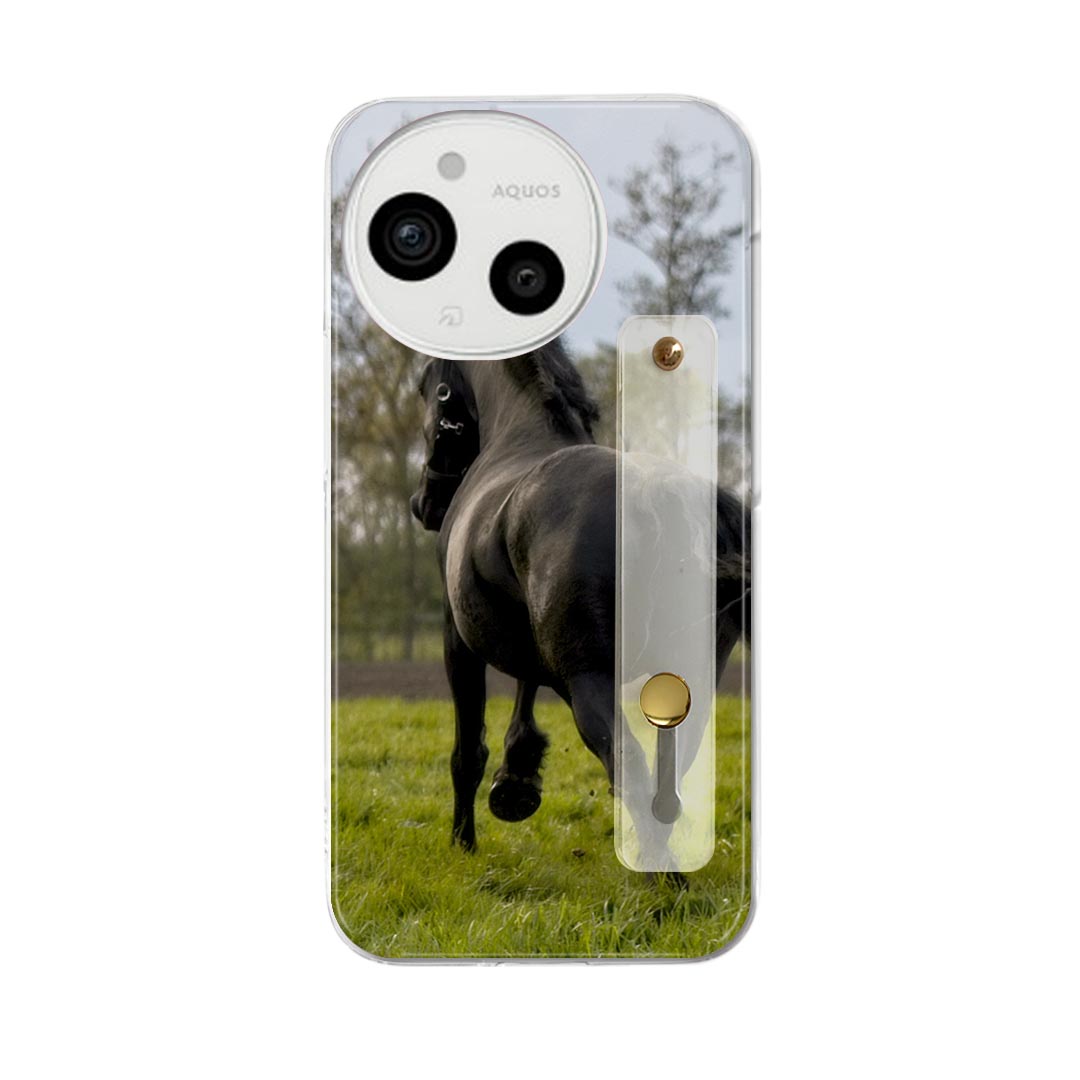 AQUOS Sense9 / sense10 ケース SH-53E SHG14 SH-M29 / SH-53F SH-M33 対応ケース 各種共通対応 ハードケース スマホ ベルト付 スマホバンド 落下防止 シリコン スタンド機能付 片手持ち カバー 携帯リング フィンガーリング 角度調整 026005 馬草原草