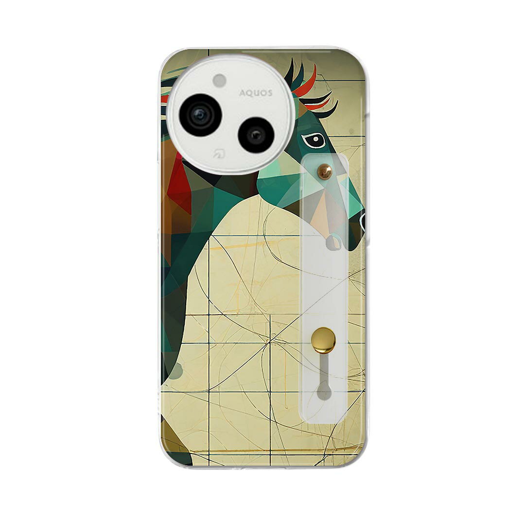 乐天商城 - AQUOS Sense9 / sense10 ケース SH-53E SHG14 SH-M29 / SH-53F SH-M33 対応ケース 各種共通対応 ハードケース スマホ ベルト付 スマホバンド 落下防止 シリコン スタンド機能付 片手持ち カバー 携帯リング フィンガーリング 角度調整 033691 馬 サラブレット