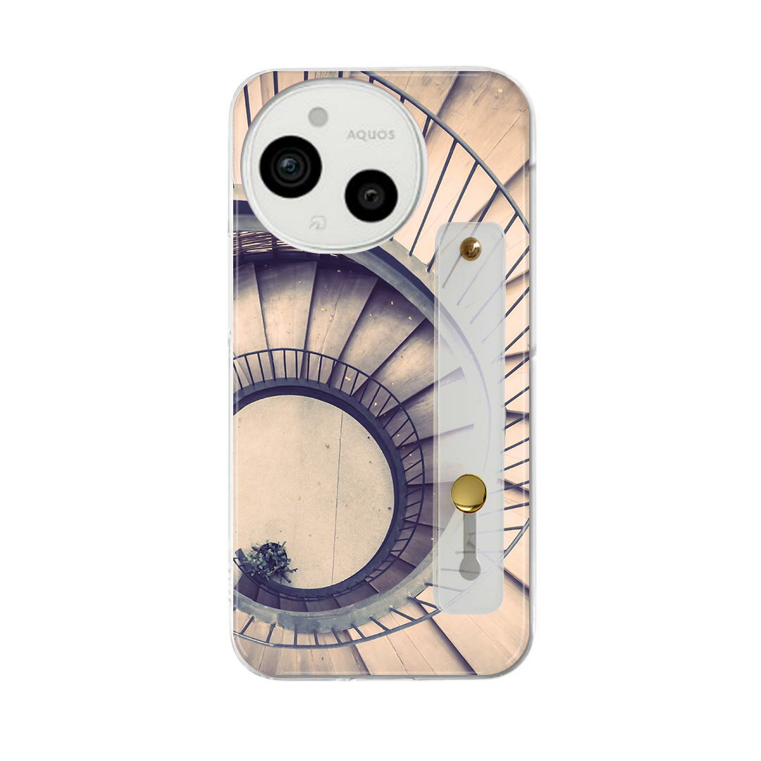樂天商城 - AQUOS Sense9 / sense10 ケース SH-53E SHG14 SH-M29 / SH-53F SH-M33 対応ケース 各種共通対応 ハードケース スマホ ベルト付 スマホバンド 落下防止 シリコン スタンド機能付 片手持ち カバー 携帯リング フィンガーリング 角度調整 036023 階段 レトロ シンプル