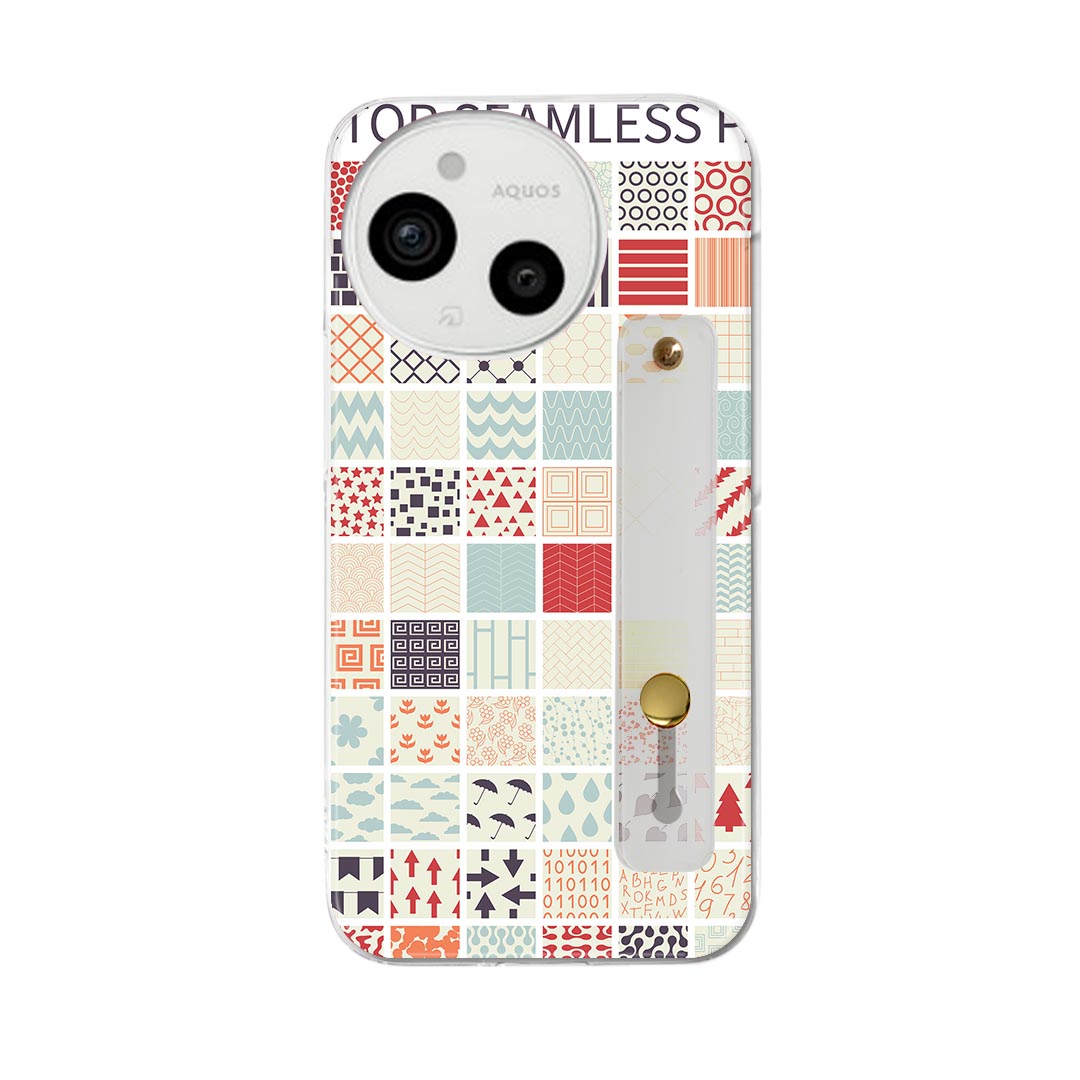 Rakuten - AQUOS Sense9 / sense10 ケース SH-53E SHG14 SH-M29 / SH-53F SH-M33 対応ケース 各種共通対応 ハードケース スマホ ベルト付 スマホバンド 落下防止 シリコン スタンド機能付 片手持ち カバー 携帯リング フィンガーリング 角度調整 008465 模様柄水玉チェックハート