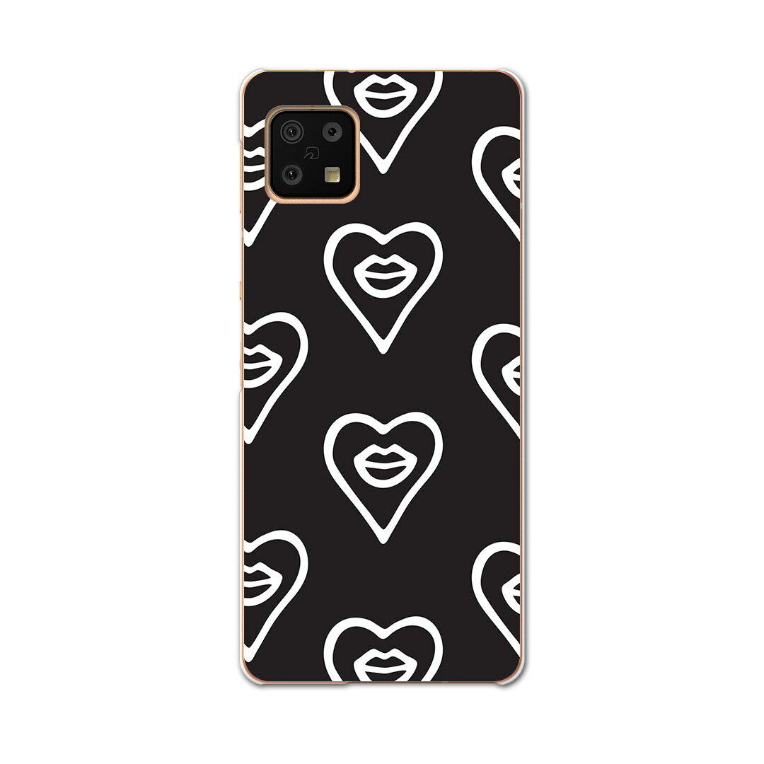 Rakuten - AQUOS sense6 SH-54B SHG05 用 ハードケース 010523 くちびる　白　黒