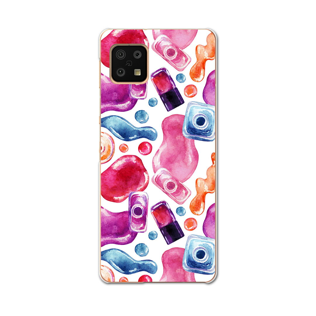 AQUOS sense6 SH-54B SHG05 用 ハードケース 012570 マニキュア おしゃれ ピンク