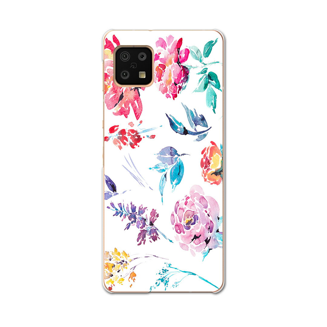 AQUOS sense6 SH-54B SHG05 用 ハードケース 013496 花　花柄　水彩