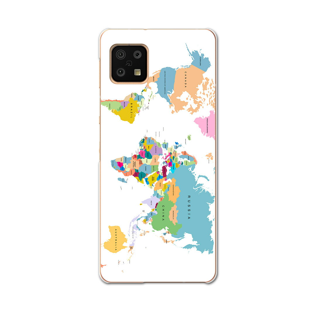 AQUOS sense6 SH-54B SHG05 用 ハードケース 015948 世界地図　wordmap