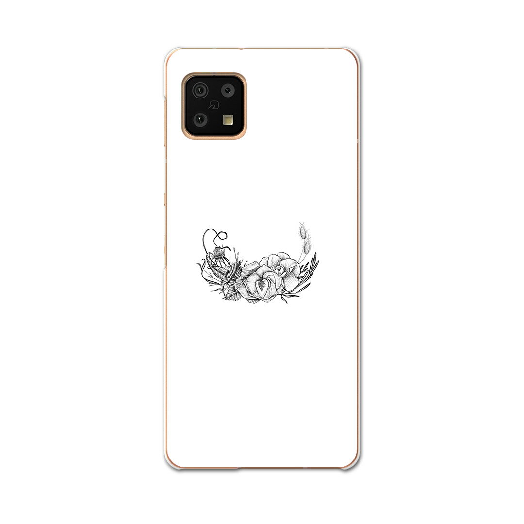 AQUOS sense6 SH-54B SHG05 専用 ケース カバー スマホカバー カバー ケース pc ハードケース 019560 フォント flower モノクロ 花