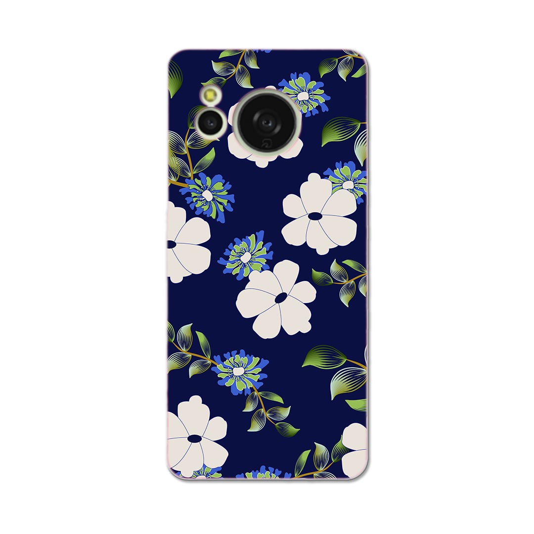 AQUOS sense8 用 ハード ケース SH-54D / SHG11 各キャリア 共通対応 ケース カバー sh54d ハードケース 008457 花　　青　ブルー