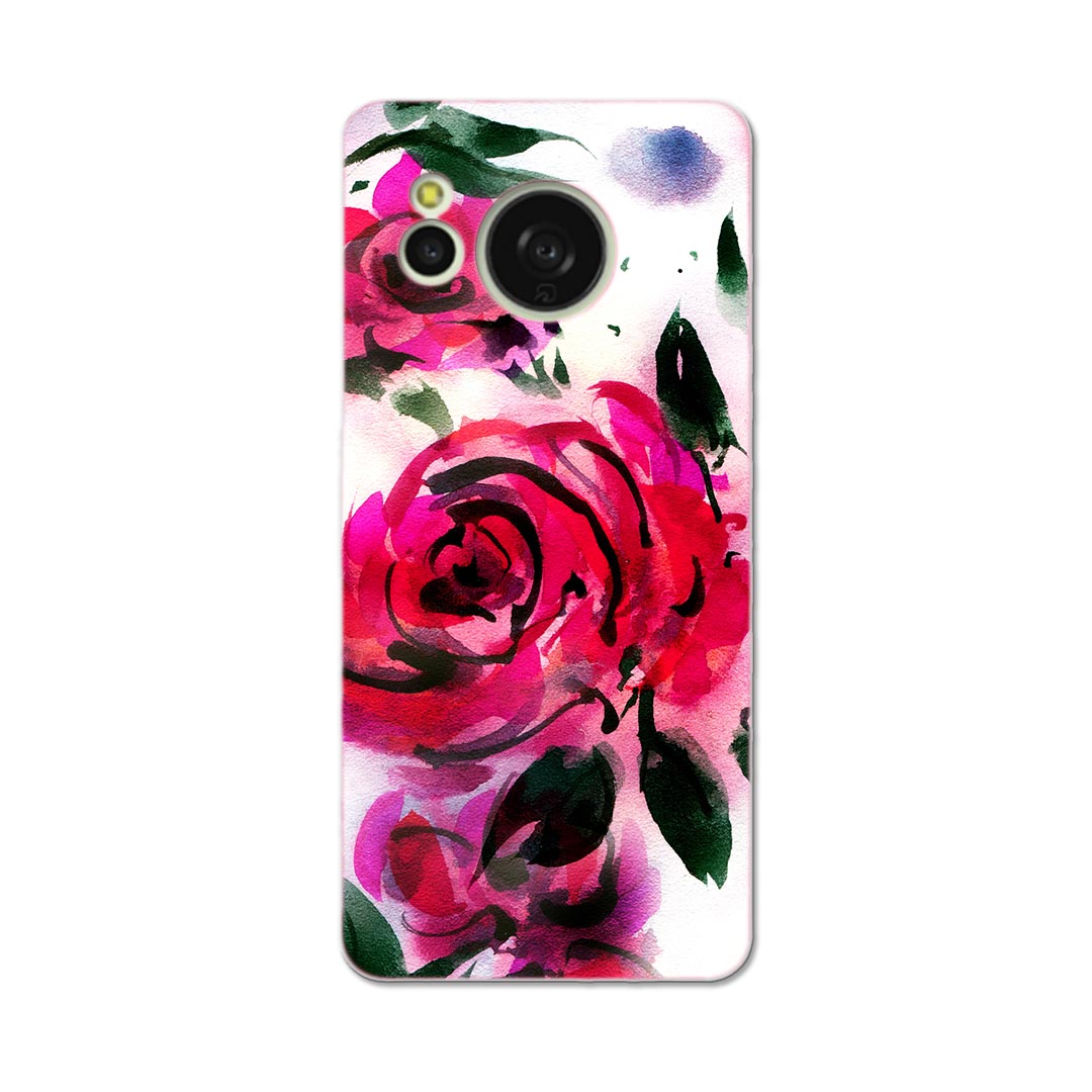 AQUOS sense8 用 ハード ケース SH-54D / SHG11 各キャリア 共通対応 ケース カバー sh54d ハードケース 011132 花　バラ　ピンク