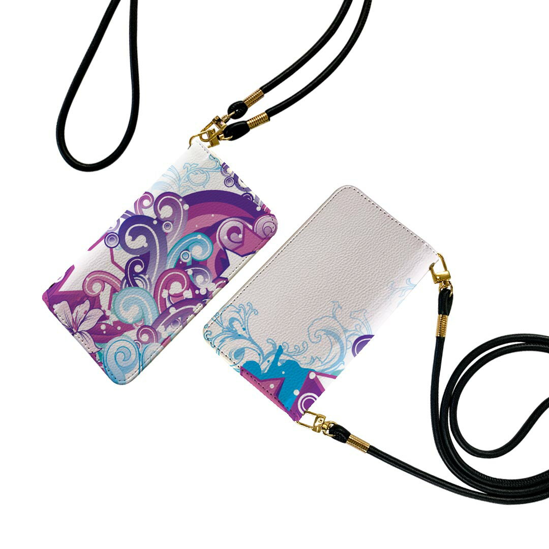 商品特徴・ショルダー付き手帳型スマホケース・シームレスな全面デザイン（内側は落ち着いたオフホワイト）・外側は高品質の人工革を使用・内側にはスマホを装着するケースが付属・機種専用のカメラホール仕様でケースを装着したままの撮影が可能・ワンセグや...