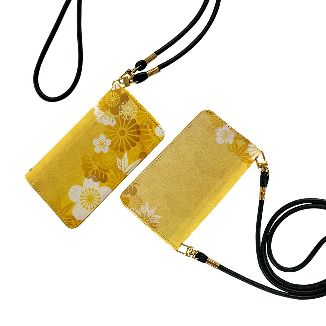 商品特徴・ショルダー付き手帳型スマホケース・シームレスな全面デザイン（内側は落ち着いたオフホワイト）・外側は高品質の人工革を使用・内側にはスマホを装着するケースが付属・機種専用のカメラホール仕様でケースを装着したままの撮影が可能・ワンセグや動画の視聴に便利な横置きスタンド機能・ICカードなどを2枚まで収納できるカードスロット付き・マグネットフリップで開け閉めカンタン注意事項商品画像はサンプルイメージですので、ご覧の環境によっては多少色味に違いを感じる場合がございます。イメージと違った、モニターと色味が異なるという理由での交換や返金はご対応出来かねます。 ショルダーとカバーのみの販売で本体は付属しません。ワイヤレス充電対応機種についてはお使いの機器や環境により反応しない場合があります。その場合お手数ですがケースから外してお使い下さい。卓上ホルダ及びワイヤレスでの充電は保障の対象外となります。こちらは無地のレザーにデザインをプリントした商品で、デコなどの加工はございません。凹凸や光沢があるように見えたり布地や金属を素材にしたように見える商品もありますが、デザインの図版によるものです。撮影時にカバーが映り込む恐れがあるため、カメラ用の穴は若干大きめに開けています。カメラ穴の位置にわずかなズレが生じる場合がございます。また印刷時に微妙な画像のズレが生じる場合がございます。ご注文後に1点1点制作する受注生産品のため、不良品以外のご返品や交換は固くお断り致します。機種の選択間違いも保証対象外となりますため、ご注文の際は必ず機種をご確認下さい。発送について完全受注生産のハンドメイド商品となりますので、既製品と比べて発送までお時間を頂いています。 基本的に決済確認後、通常で3営業日程度、最大で10営業日程度での発送となります。繁忙期や休業日明けの場合はさらに時間がかかる場合があります。 その際には別途メールにてご連絡致します。メール便の場合、発送日から到着までに2?4日ほどかかる場合が多く、紛失などの保障もご対応できかねます。あらかじめご了承下さい。