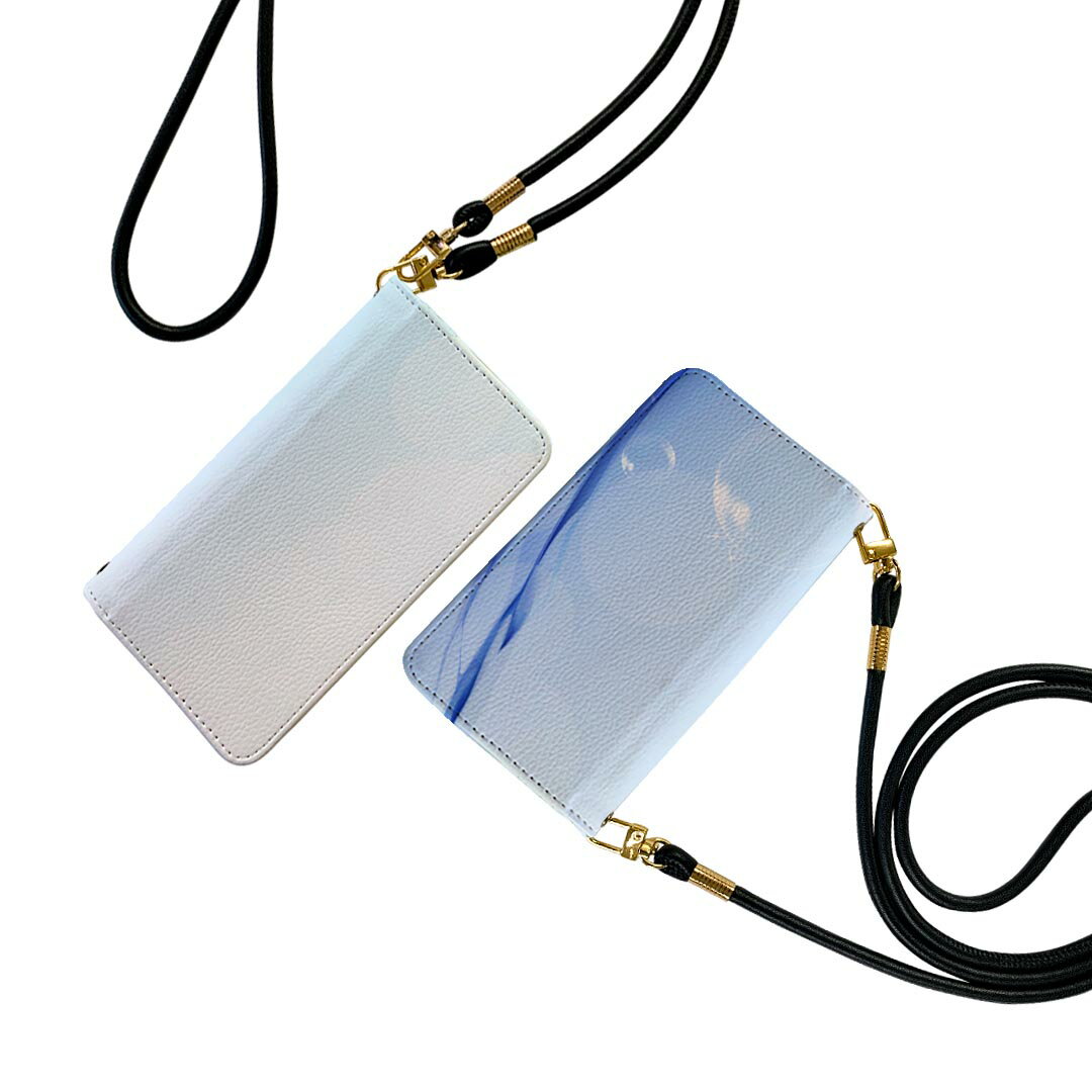 商品特徴・ショルダー付き手帳型スマホケース・シームレスな全面デザイン（内側は落ち着いたオフホワイト）・外側は高品質の人工革を使用・内側にはスマホを装着するケースが付属・機種専用のカメラホール仕様でケースを装着したままの撮影が可能・ワンセグや...