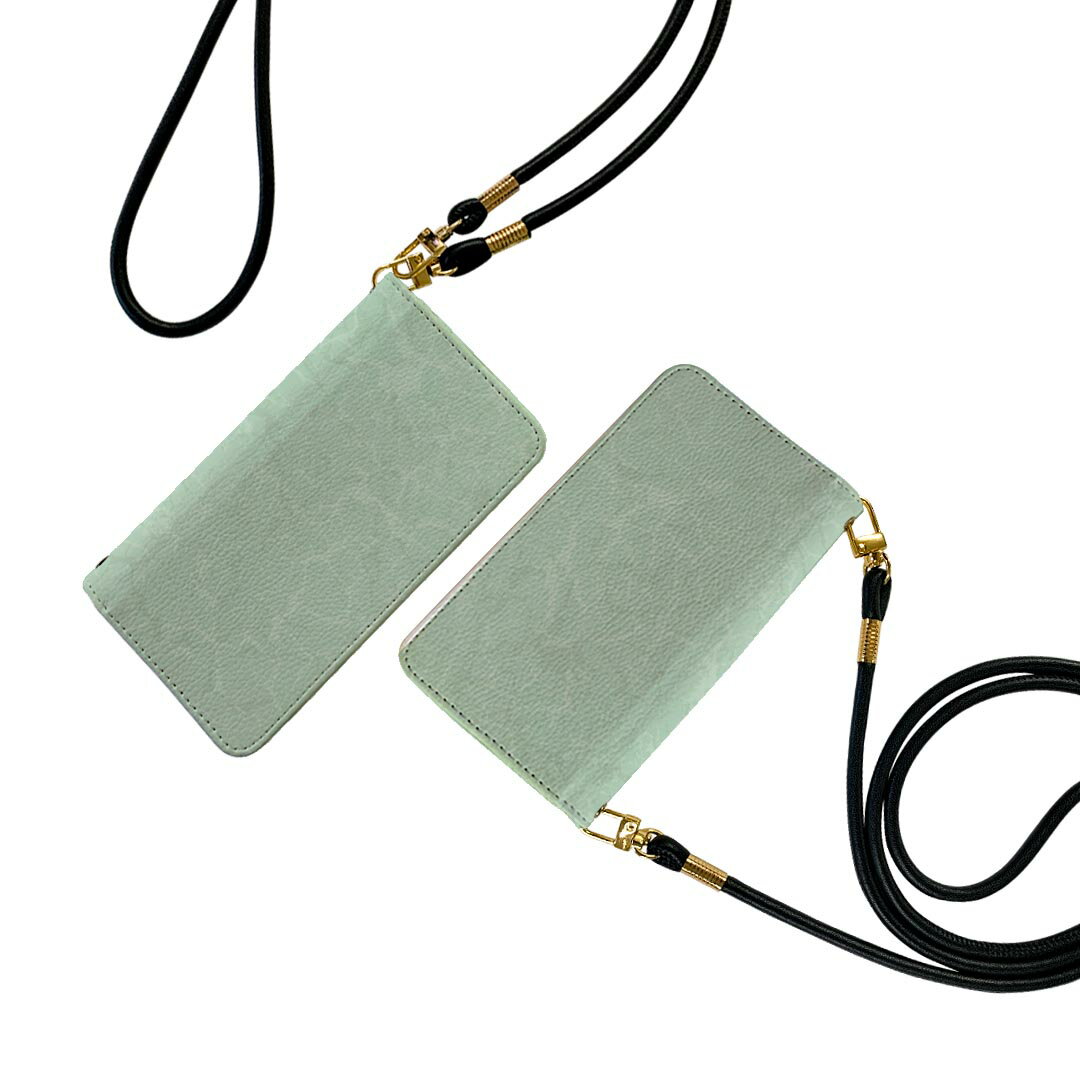 iPhone Air 用 スマホカバー 各キャリア 共通対応 手帳型ケース ストラップ付き ショルダー スマホ 落下防止 手帳型 マグネット式 ピタッと閉まる スマホカバー 肩掛け 斜めかけ 001807 シンプル　模様　緑