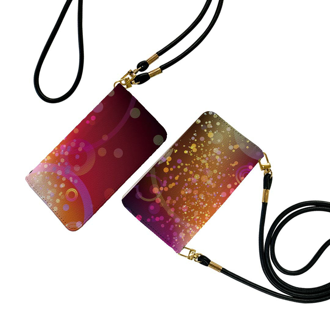 Galaxy A21 SC-42A ギャラクシー sc42a ストラップ付き ケース ショルダー スマホ 落下防止 手帳型 マグネット式 ピタッと閉まる スマホカバー 肩掛け 斜めかけ 002242 蛍光　カラフル