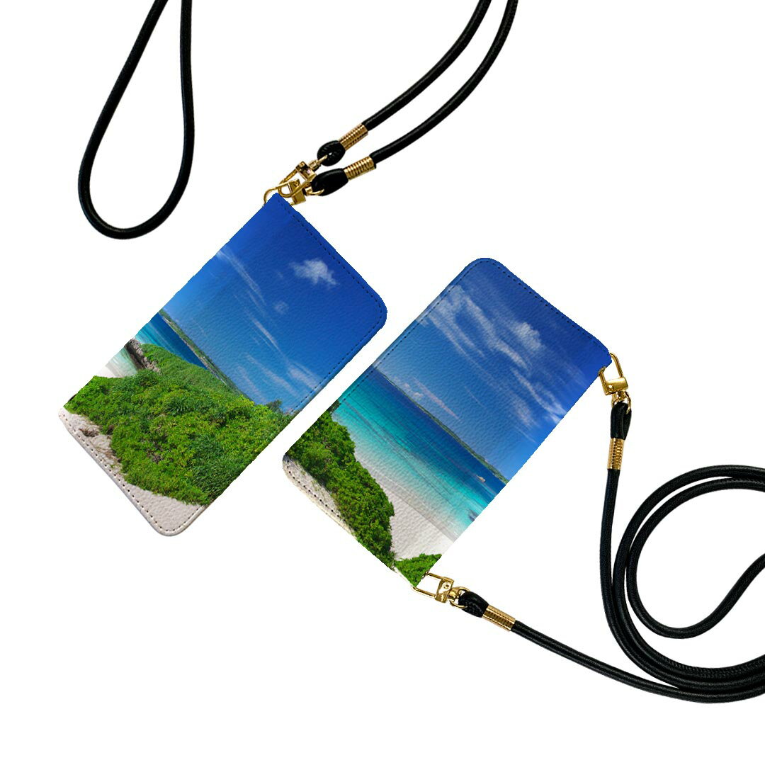 SC-02L Galaxy Feel2 ギャラクシー フィールツー ストラップ付き sc02l ケース ショルダー スマホ 落下防止 手帳型 マグネット式 ピタッと閉まる スマホカバー 肩掛け 斜めかけ 002777 夏　海　写真