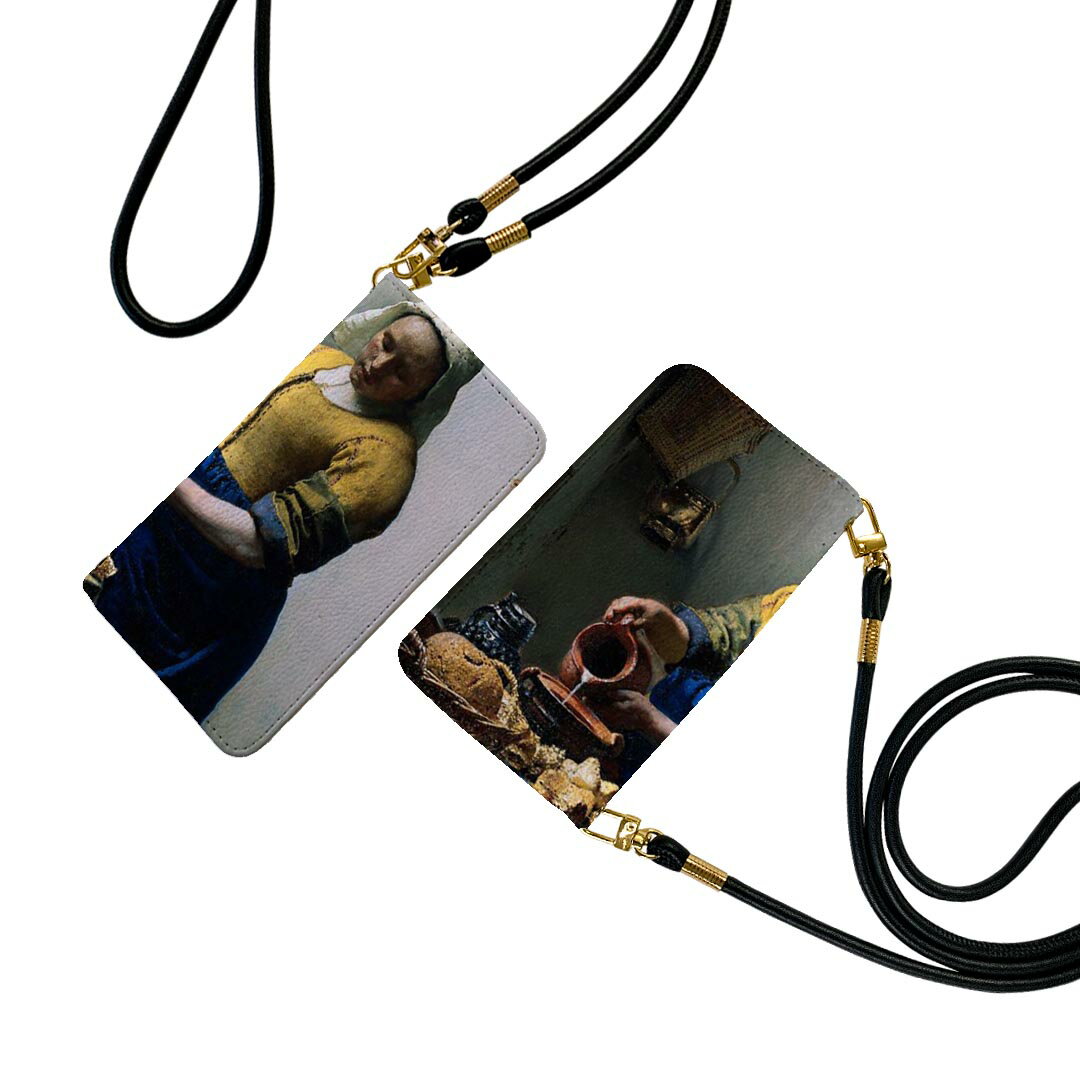 SH-01L AQUOS sense2 アクオス センスツー ストラップ付き sh01l ケース ショルダー スマホ 落下防止 手帳型 マグネット式 ピタッと閉まる スマホカバー 肩掛け 斜めかけ 003175 クール 人物　絵画　イラスト