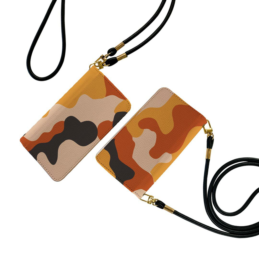 iPhone8 iphone 6/7/8 共通対応 アイフォーン ストラップ付き ケース ショルダー スマホ 落下防止 手帳型 マグネット式 ピタッと閉まる スマホカバー 肩掛け 斜めかけ 003786 迷彩　カモフラ　模様