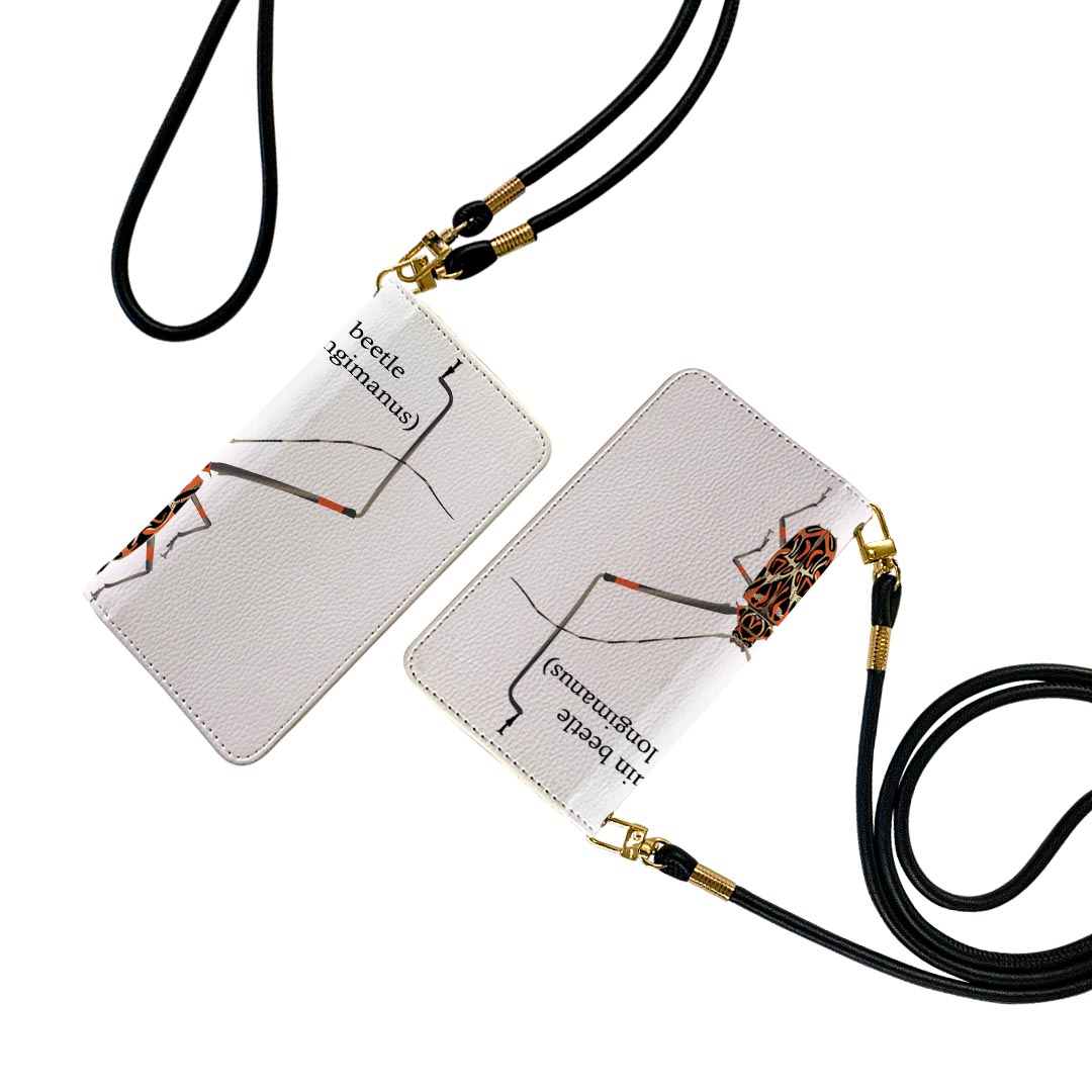 AQUOS zero6 SHG04 A102SH SH-RM18 ストラップ付き 2021 モデル ケース ショルダー スマホ 落下防止 手帳型 マグネット式 ピタッと閉まる スマホカバー 肩掛け 斜めかけ 020012 虫 虫 ハーレクインビートル