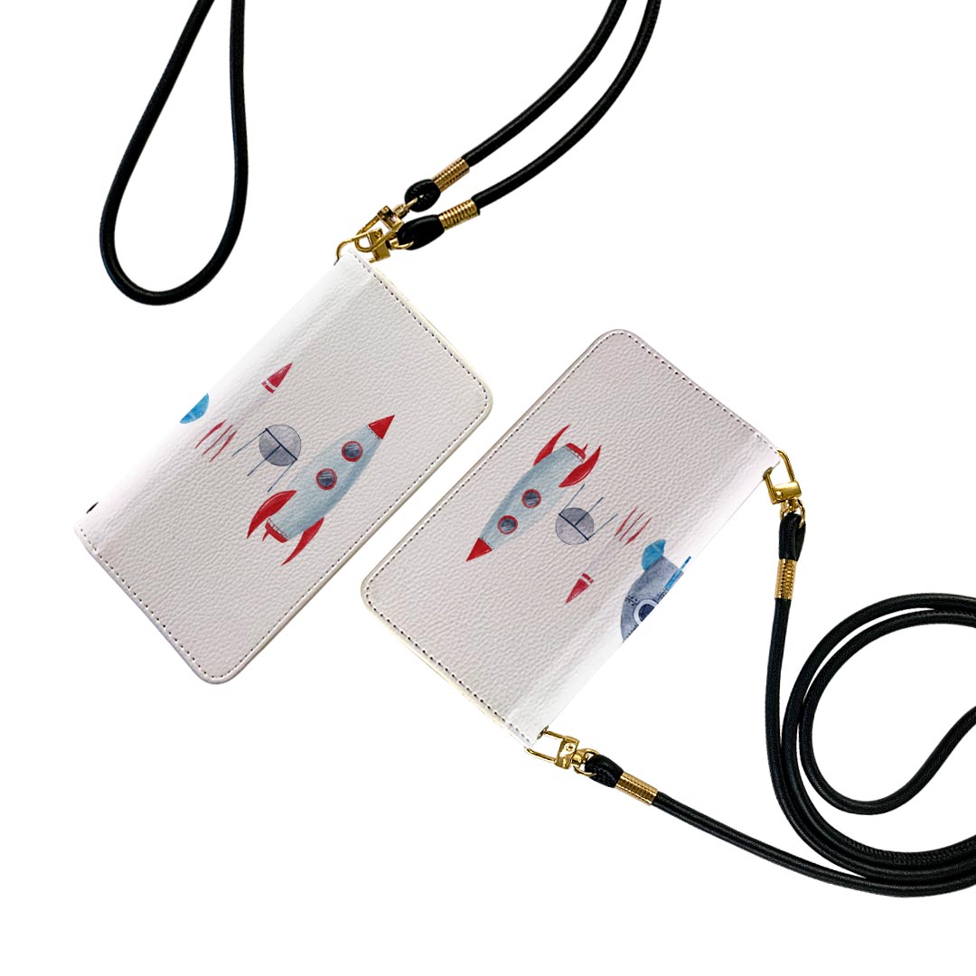 SHV44 AQUOS R3 アクオス アールスリー ストラップ付き ケース ショルダー スマホ 落下防止 手帳型 マグネット式 ピタッと閉まる スマホカバー 肩掛け 斜めかけ 020075 宇宙 宇宙 かわいい ロケット(2)