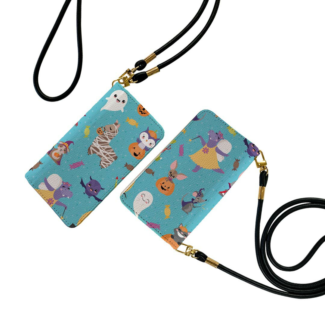 iPhoneSE ケース 第2世代 / 第3世代 iPhone 7 / iPhone 8 共通対応 アイフォーン iphone se ストラップ付き ケース ショルダー スマホ 落下防止 手帳型 マグネット式 ピタッと閉まる スマホカバー 肩掛け 斜めかけ 020099 ハロウィン Halloween