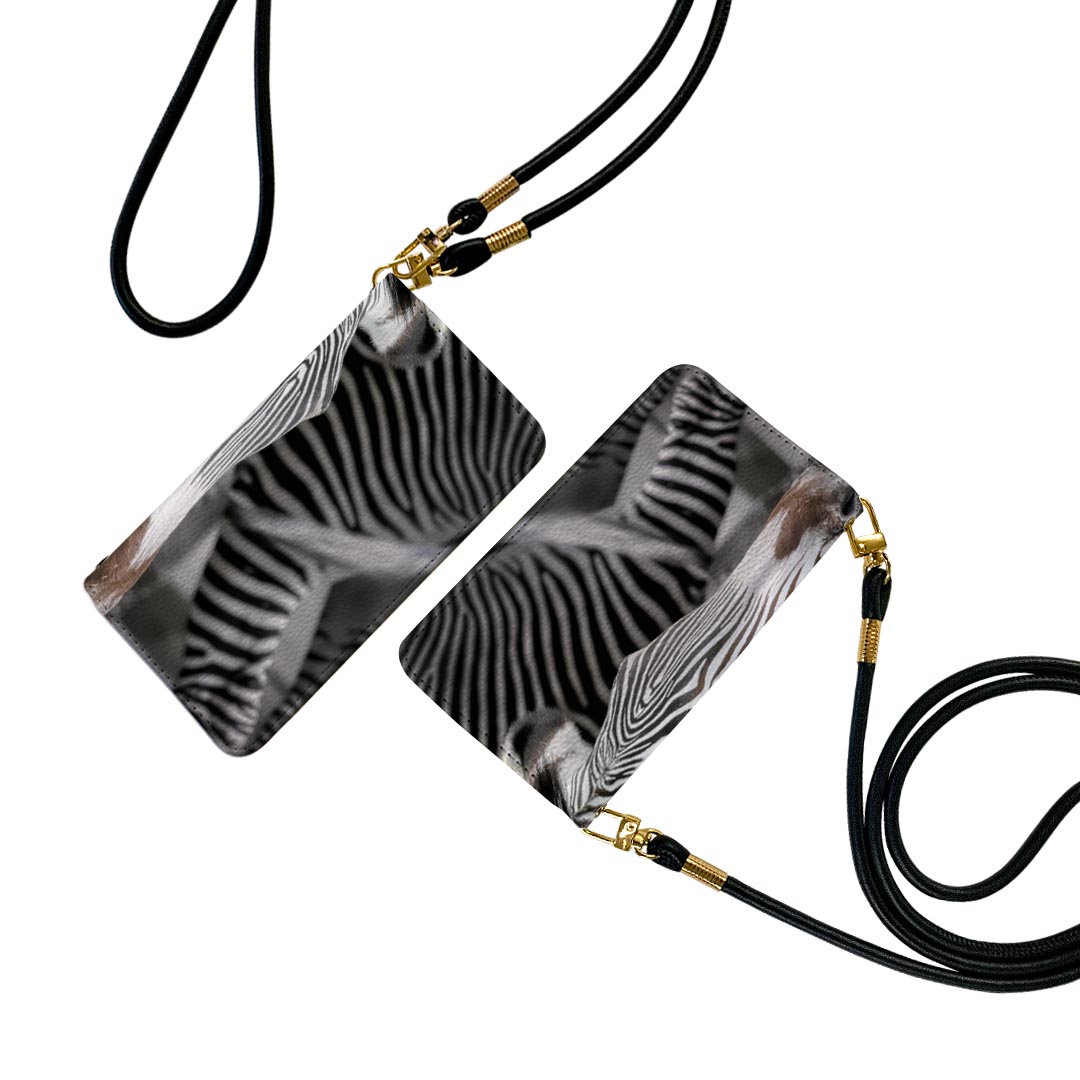 Xperia 10 VI 用 SO-52E / SOG14 / A402SO / 共通対応 手帳型 so52e ケース カバー ストラップ付き ショルダー スマホ 落下防止 手帳型 マグネット式 ピタッと閉まる スマホカバー 肩掛け 斜めかけ 022863 しまうま　動物　写真