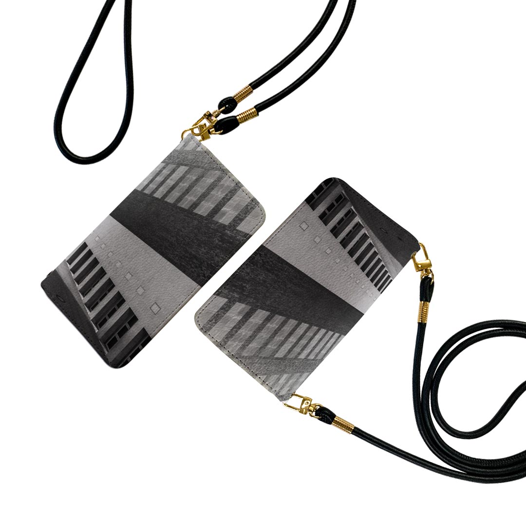 SH-M10 AQUOS zero アクオス ゼロ SIMフリー shm10 ストラップ付き ケース ショルダー スマホ 落下防止 手帳型 マグネット式 ピタッと閉まる スマホカバー 肩掛け 斜めかけ 022883 写真　建物　モノクロ