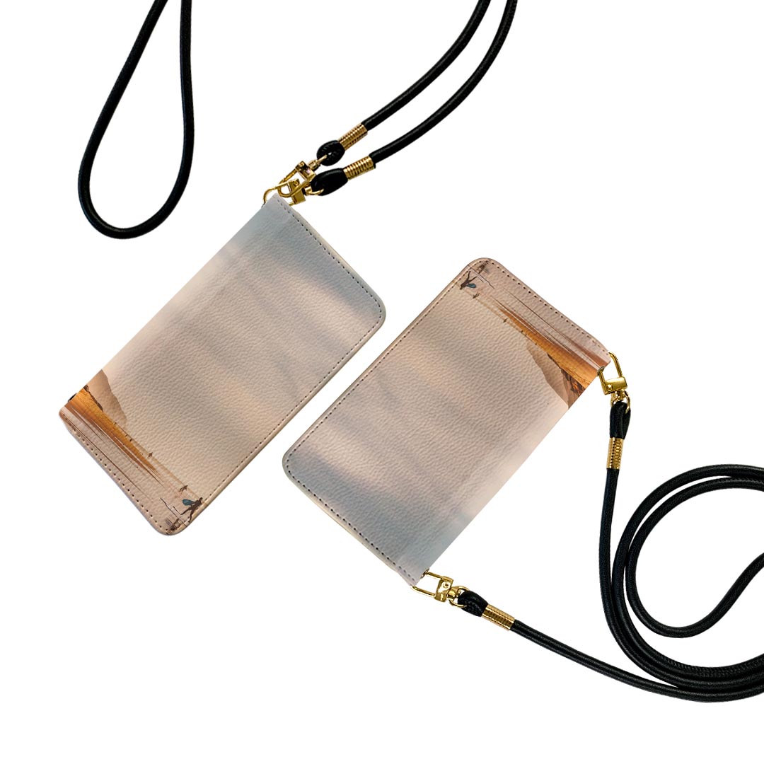 AQUOS R9 用 ハードケース SH-51E / A401SH 共通対応 手帳型 ケース カバー sh51e 対応 ストラップ付き ショルダー スマホ 落下防止 マグネット式 ピタッと閉まる スマホカバー 肩掛け 斜めかけ 022953 サーフィン　海　写真　岩のサムネイル