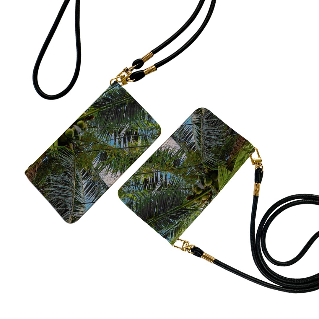 Galaxy S23 FE 用 手帳型 ケース SCG24 ストラップ付き ケース ショルダー スマホ 落下防止 手帳型 マグネット式 ピタッと閉まる スマホカバー 肩掛け 斜めかけ 023141 ヤシの木　夏　自然(2.0)