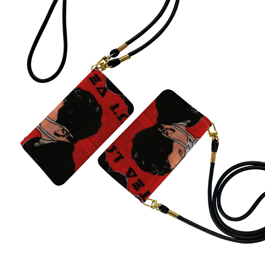 AQUOS sense9 用 手帳型ケース SH-53E / SHG14 / SH-M29 共通対応 sh53e ケース ストラップ付き ショルダー スマホ 落下防止 手帳型 マグネット式 ピタッと閉まる スマホカバー 肩掛け 斜めかけ 023172 人物　イラスト(2)