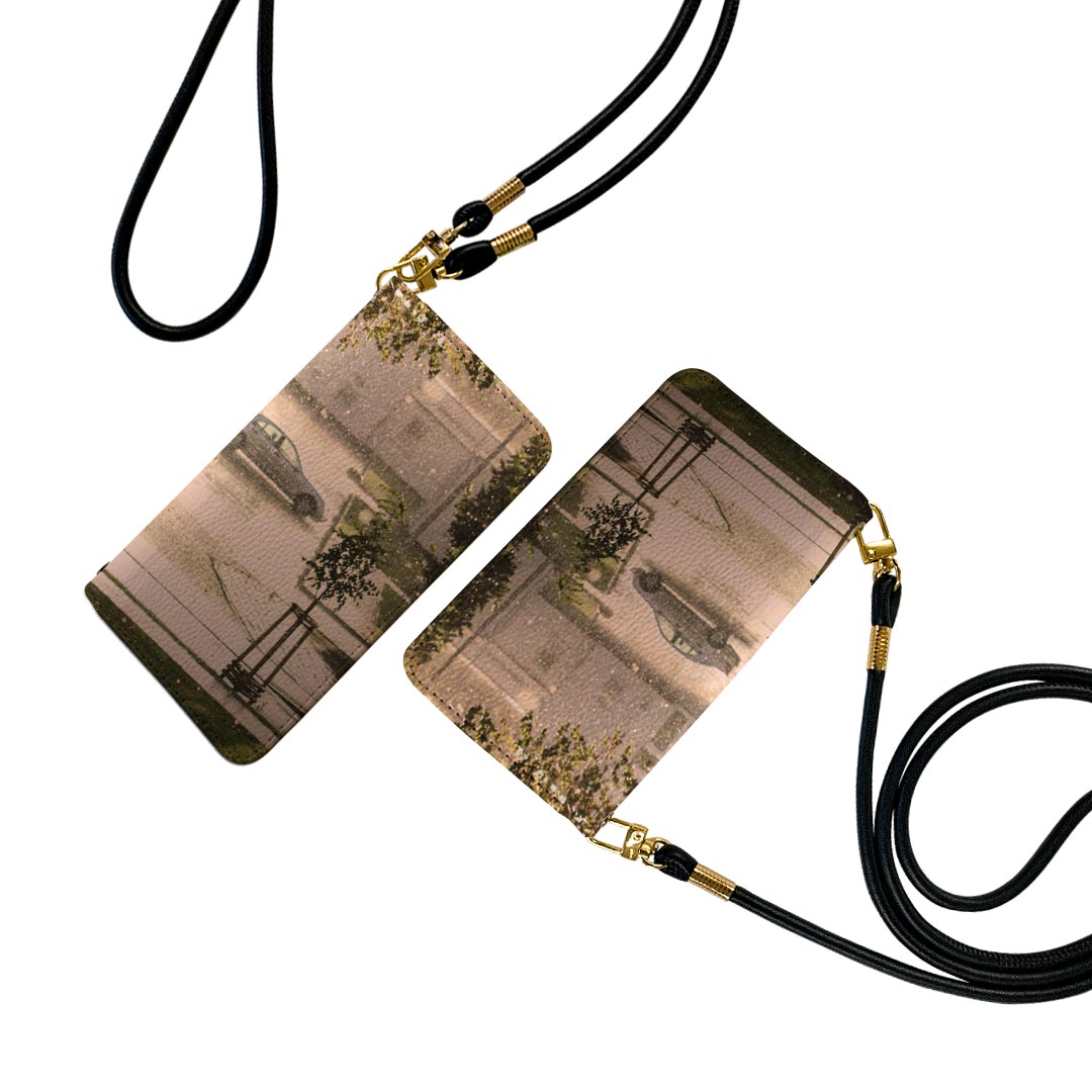 Xperia 5 IV 専用 ケース SO-54C SOG09 A204SO 共通対応 ストラップ付き so54c ケース ショルダー スマホ 落下防止 手帳型 マグネット式 ピタッと閉まる スマホカバー 肩掛け 斜めかけ 023545 雨 風景 傘