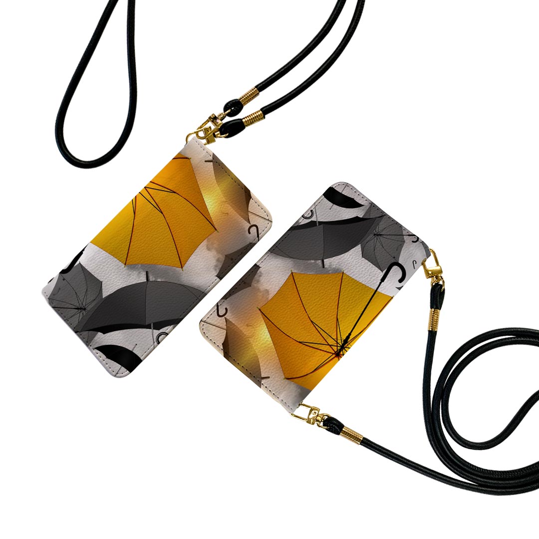 Pixel 3 ピクセル3 ストラップ付き pixel3 ケース ショルダー スマホ 落下防止 手帳型 マグネット式 ピタッと閉まる スマホカバー 肩掛け 斜めかけ 023923 傘 モノクロ