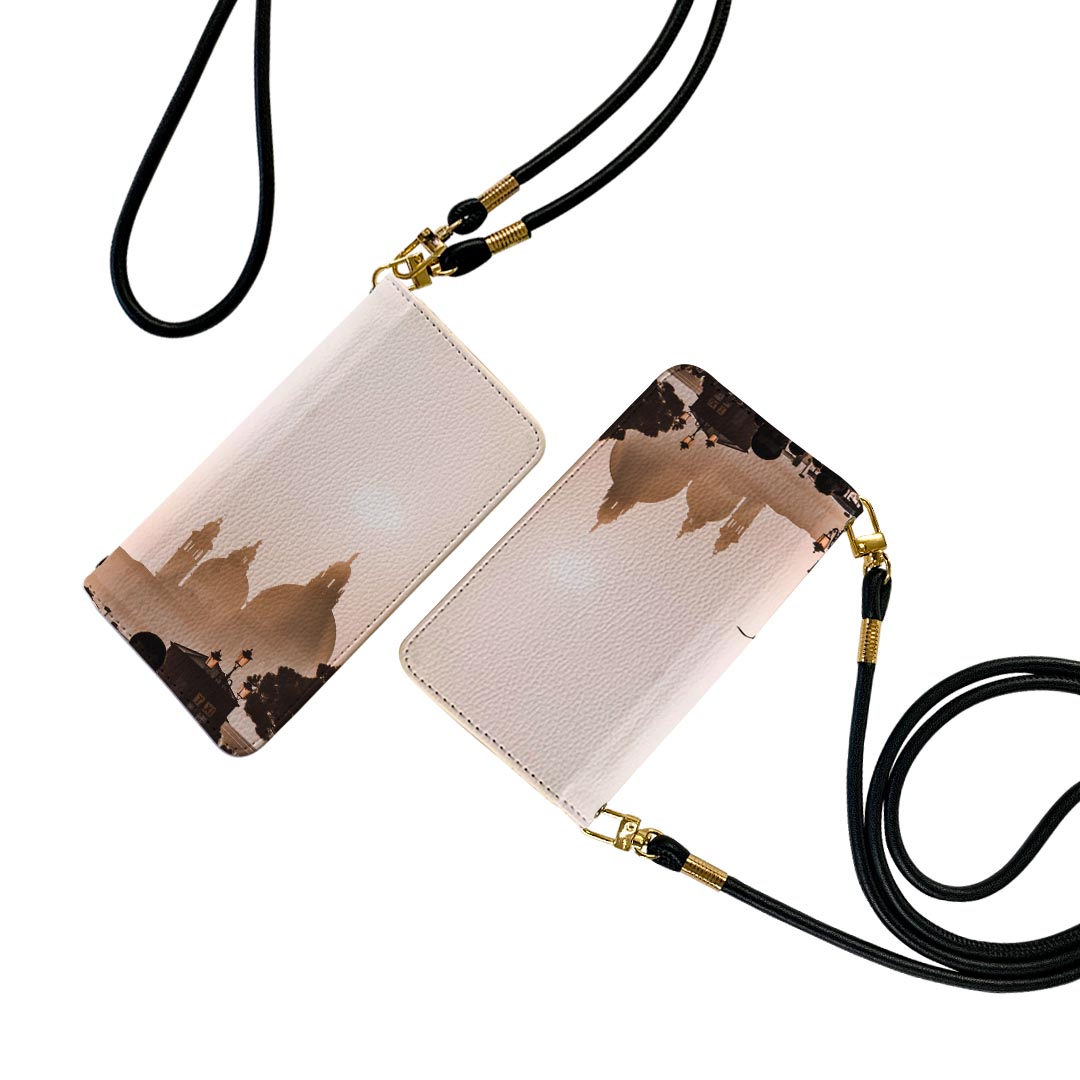 iPhone13pro 6.1インチ 専用 各キャリア iPhone13 Pro プロ 共通対応 ストラップ付き ケース ショルダー スマホ 落下防止 手帳型 マグネット式 ピタッと閉まる スマホカバー 肩掛け 斜めかけ 023933 風景　写真(2.0)