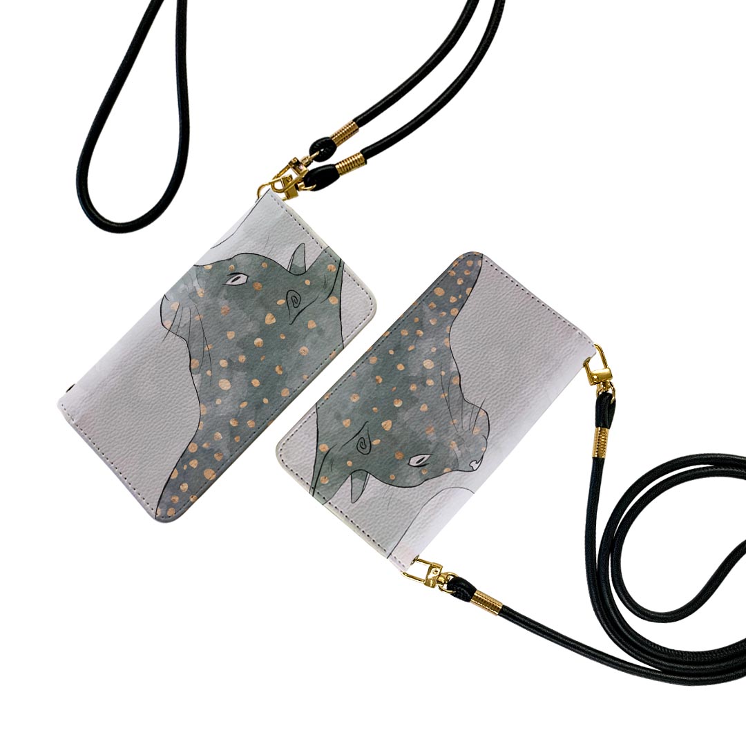SH-04H AQUOS ZETA Acousphon Zeta sh04h Caso con correa Escudo del teléfono móvil Prevención de caídas Manual Magnético Pintado y cerrado Cobre del teléfono móvil Espalda inclinada 023980 Dots ilustrados Mujeres Animales