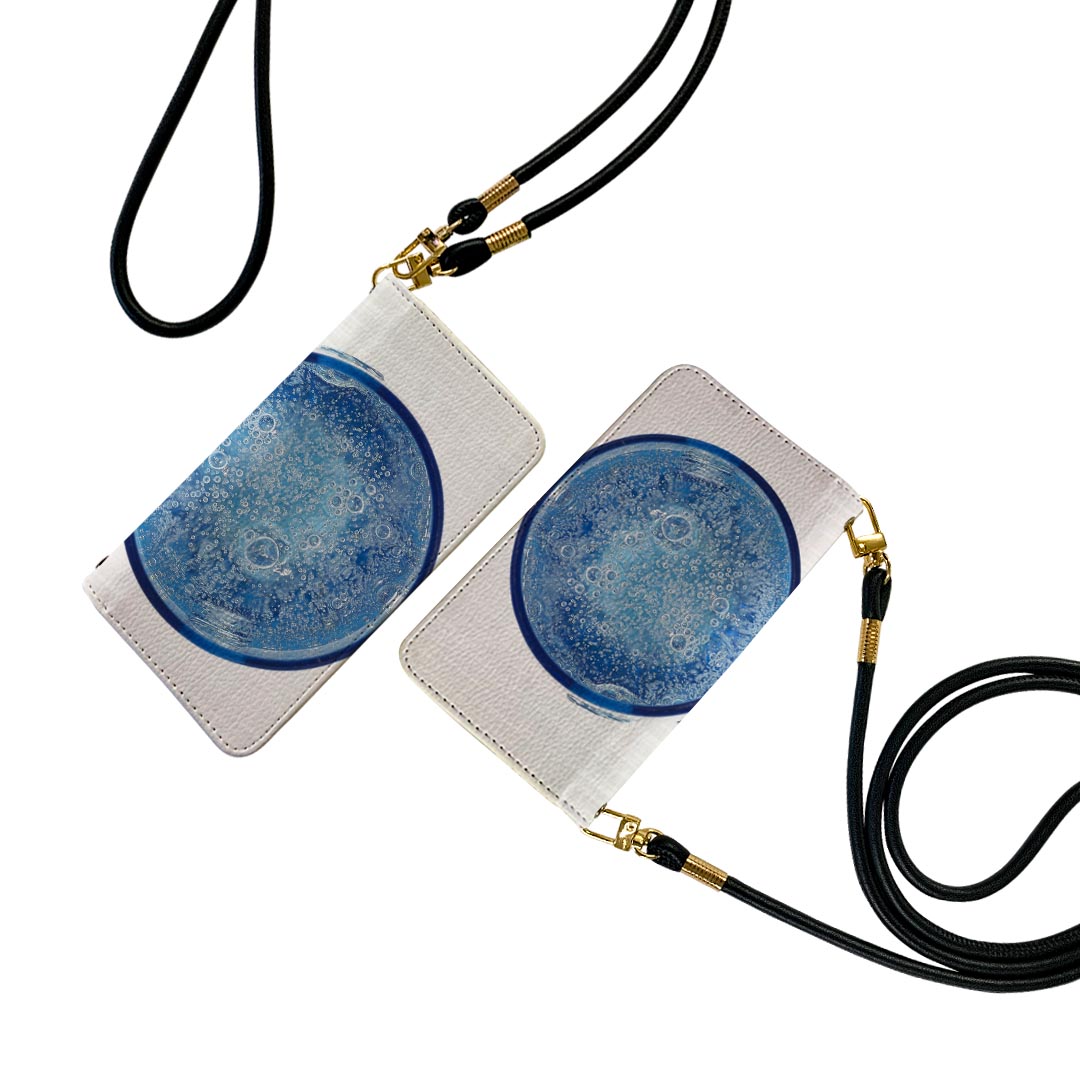 Xperia Ace SO-02L エクスペリア エース ストラップ付き so02l ケース ショルダー スマホ 落下防止 手帳型 マグネット式 ピタッと閉まる スマホカバー 肩掛け 斜めかけ 026019 グラス　水　水泡