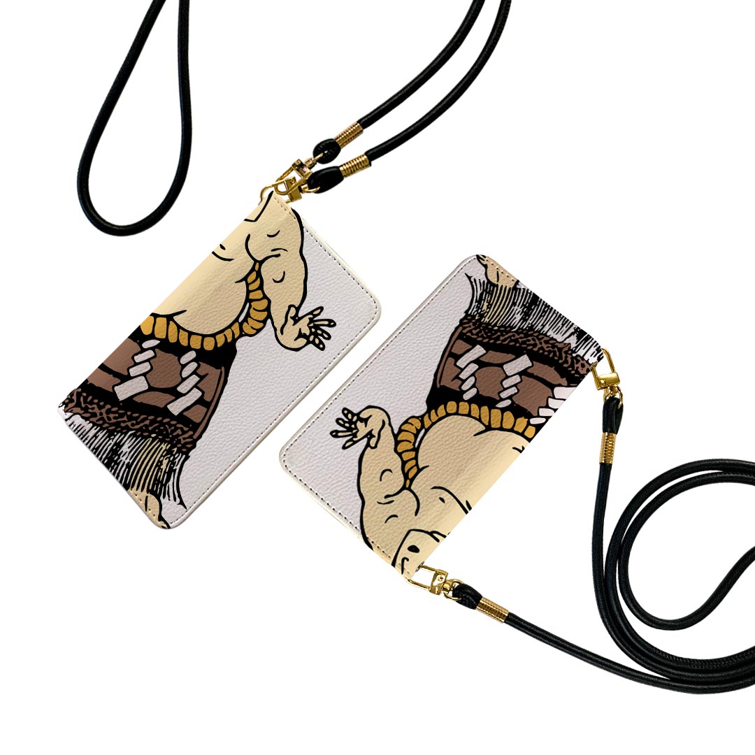 商品特徴・ショルダー付き手帳型スマホケース・シームレスな全面デザイン（内側は落ち着いたオフホワイト）・外側は高品質の人工革を使用・内側にはスマホを装着するケースが付属・機種専用のカメラホール仕様でケースを装着したままの撮影が可能・ワンセグや動画の視聴に便利な横置きスタンド機能・ICカードなどを2枚まで収納できるカードスロット付き・マグネットフリップで開け閉めカンタン注意事項商品画像はサンプルイメージですので、ご覧の環境によっては多少色味に違いを感じる場合がございます。イメージと違った、モニターと色味が異なるという理由での交換や返金はご対応出来かねます。 ショルダーとカバーのみの販売で本体は付属しません。ワイヤレス充電対応機種についてはお使いの機器や環境により反応しない場合があります。その場合お手数ですがケースから外してお使い下さい。卓上ホルダ及びワイヤレスでの充電は保障の対象外となります。こちらは無地のレザーにデザインをプリントした商品で、デコなどの加工はございません。凹凸や光沢があるように見えたり布地や金属を素材にしたように見える商品もありますが、デザインの図版によるものです。撮影時にカバーが映り込む恐れがあるため、カメラ用の穴は若干大きめに開けています。カメラ穴の位置にわずかなズレが生じる場合がございます。また印刷時に微妙な画像のズレが生じる場合がございます。ご注文後に1点1点制作する受注生産品のため、不良品以外のご返品や交換は固くお断り致します。機種の選択間違いも保証対象外となりますため、ご注文の際は必ず機種をご確認下さい。発送について完全受注生産のハンドメイド商品となりますので、既製品と比べて発送までお時間を頂いています。 基本的に決済確認後、通常で3営業日程度、最大で10営業日程度での発送となります。繁忙期や休業日明けの場合はさらに時間がかかる場合があります。 その際には別途メールにてご連絡致します。メール便の場合、発送日から到着までに2?4日ほどかかる場合が多く、紛失などの保障もご対応できかねます。あらかじめご了承下さい。