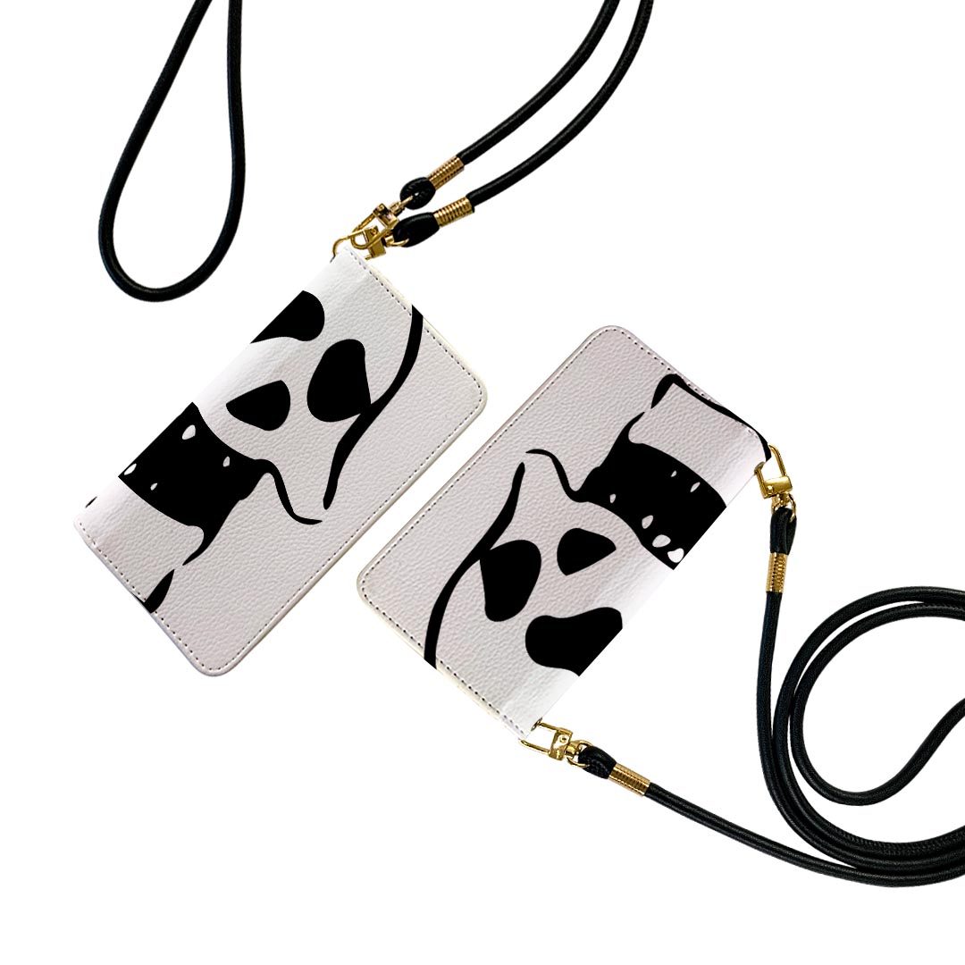 Galaxy A25 用 SC-53F / SCG33 共通対応 手帳型ケース ストラップ付き ショルダー スマホ 落下防止 手帳型 マグネット式 ピタッと閉まる スマホカバー 肩掛け 斜めかけ 026205 ガイコツ 骨 ハロウィン