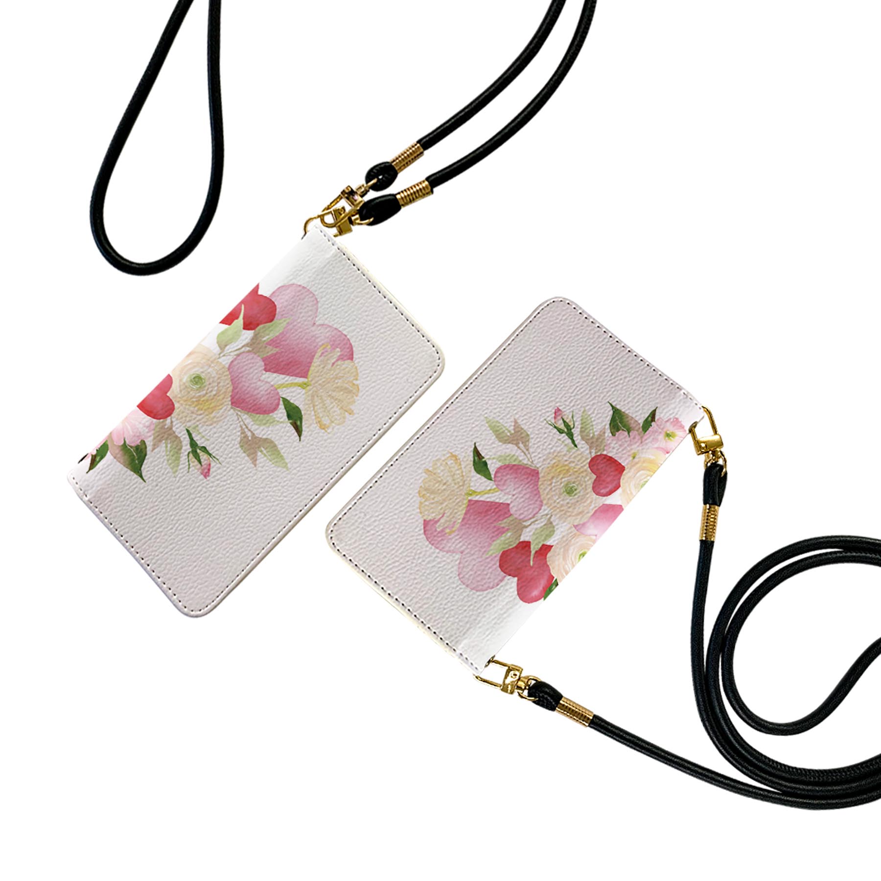 Mobile Phone Cases - AQUOS sense9 用 手帳型ケース SH-53E / SHG14 / SH-M29 共通対応 sh53e ケース ストラップ付き ショルダー スマホ 落下防止 手帳型 マグネット式 ピタッと閉まる スマホカバー 肩掛け 斜めかけ 031556 ハート 花