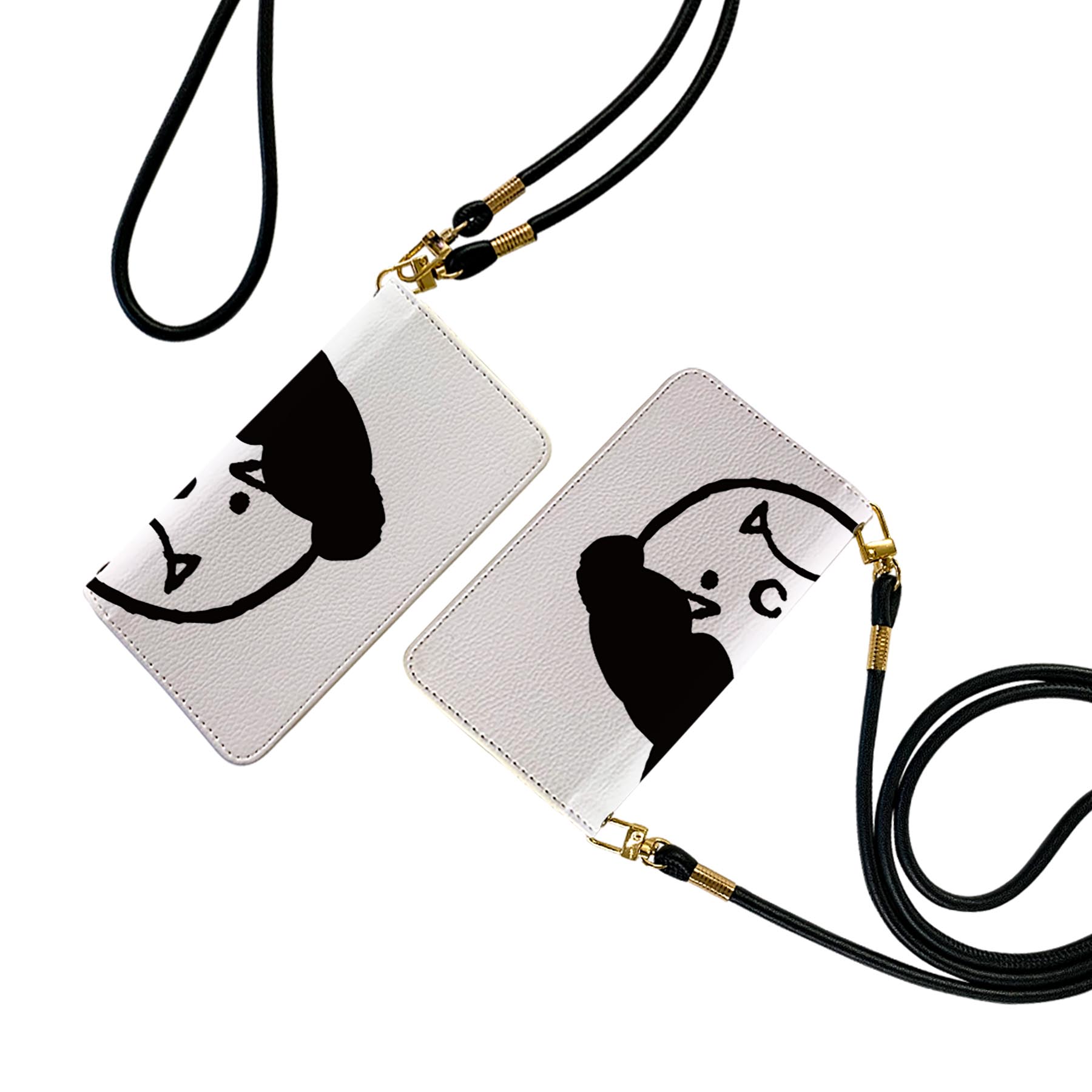 商品特徴・ショルダー付き手帳型スマホケース・シームレスな全面デザイン（内側は落ち着いたオフホワイト）・外側は高品質の人工革を使用・内側にはスマホを装着するケースが付属・機種専用のカメラホール仕様でケースを装着したままの撮影が可能・ワンセグや動画の視聴に便利な横置きスタンド機能・ICカードなどを2枚まで収納できるカードスロット付き・マグネットフリップで開け閉めカンタン注意事項商品画像はサンプルイメージですので、ご覧の環境によっては多少色味に違いを感じる場合がございます。イメージと違った、モニターと色味が異なるという理由での交換や返金はご対応出来かねます。ショルダーとカバーのみの販売で本体は付属しません。ワイヤレス充電対応機種についてはお使いの機器や環境により反応しない場合があります。その場合お手数ですがケースから外してお使い下さい。卓上ホルダ及びワイヤレスでの充電は保障の対象外となります。こちらは無地のレザーにデザインをプリントした商品で、デコなどの加工はございません。凹凸や光沢があるように見えたり布地や金属を素材にしたように見える商品もありますが、デザインの図版によるものです。撮影時にカバーが映り込む恐れがあるため、カメラ用の穴は若干大きめに開けています。カメラ穴の位置にわずかなズレが生じる場合がございます。また印刷時に微妙な画像のズレが生じる場合がございます。ご注文後に1点1点制作する受注生産品のため、不良品以外のご返品や交換は固くお断り致します。機種の選択間違いも保証対象外となりますため、ご注文の際は必ず機種をご確認下さい。発送について完全受注生産のハンドメイド商品となりますので、既製品と比べて発送までお時間を頂いています。 基本的に決済確認後、通常で3営業日程度、最大で10営業日程度での発送となります。繁忙期や休業日明けの場合はさらに時間がかかる場合があります。 その際には別途メールにてご連絡致します。メール便の場合、発送日から到着までに2-4日ほどかかる場合が多く、紛失などの保障もご対応できかねます。あらかじめご了承下さい。