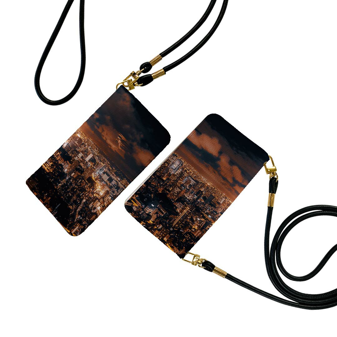 arrows We2 F-52E 用 手帳型 F-52E / FCG02 共通対応 ケース カバー f52e 対応 ストラップ付き ケース ショルダー スマホカバー 落下防止 マグネット式 ピタッと閉まる 肩掛け 斜めかけ 033573 東京 TOKYO(2.0)