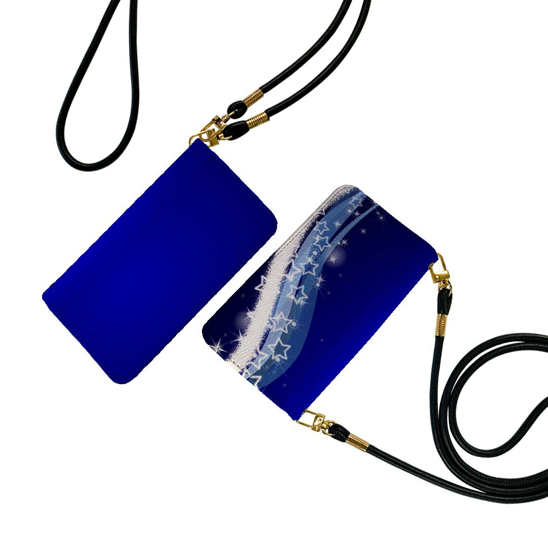 iPhone Air 用 スマホカバー 各キャリア 共通対応 手帳型ケース ストラップ付き ショルダー スマホ 落下防止 手帳型 マグネット式 ピタッと閉まる スマホカバー 肩掛け 斜めかけ 004898 星　青　シンプル(2.0)